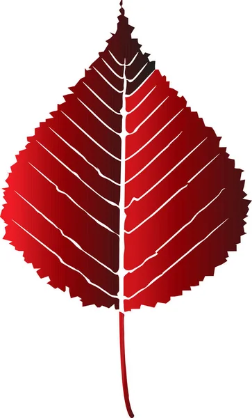 Otoño. Una hoja de un árbol, brillante, jugosa, roja. El gradiente. — Archivo Imágenes Vectoriales