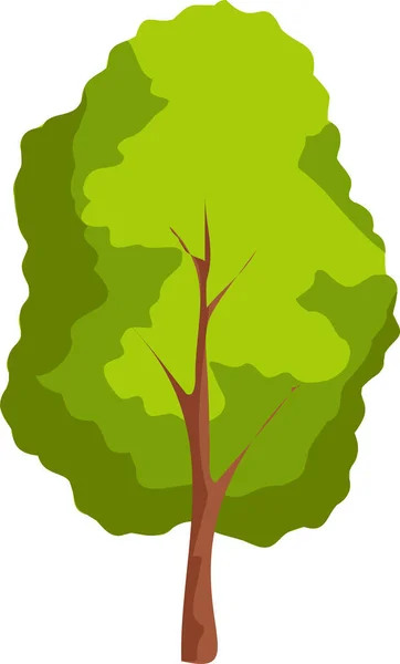 Árbol. Ilustración de un icono de árbol plano sobre un fondo blanco. — Archivo Imágenes Vectoriales