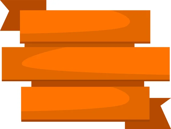 La cinta vectorial, con ángulos rectos, es ancha, de color naranja. — Vector de stock