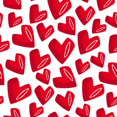 Beyaz arka planda kusursuz kalp çizimleri..