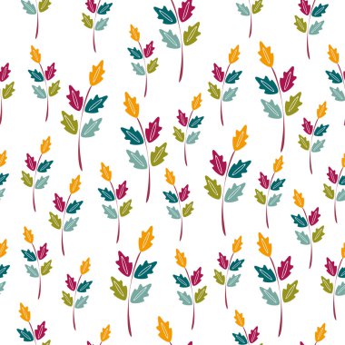 Kusursuz desen, düz bir şekilde vektör, dekoratif çiçeklerle..