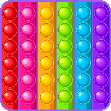 Popit bir çocuk oyuncağı. Kare şeklinde duyusal bir oyuncak..