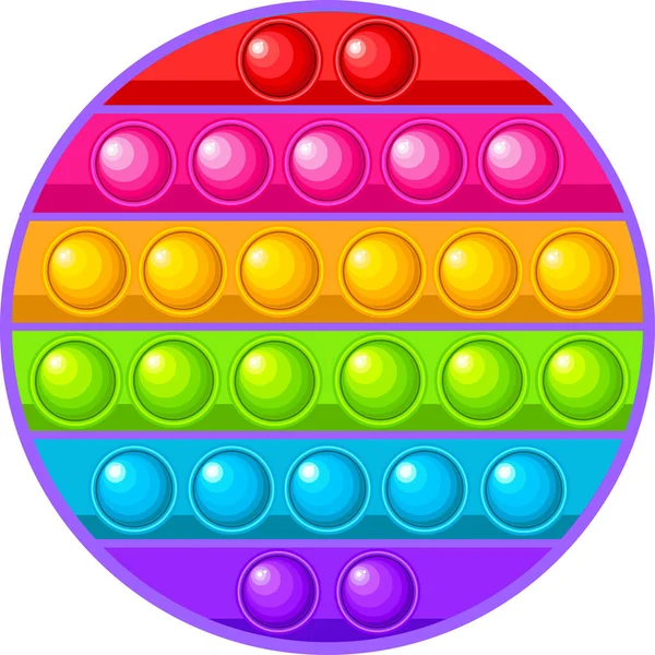 Pop it popit ist ein zappeliges Kinder-Sinnesspielzeug in Form eines Kreises. — Stockvektor