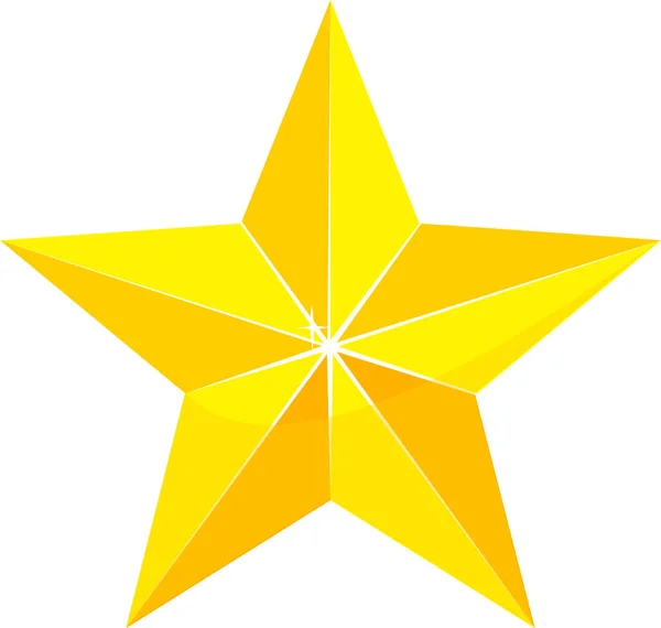 Uma estrela dourada isolada sobre um fundo branco. —  Vetores de Stock