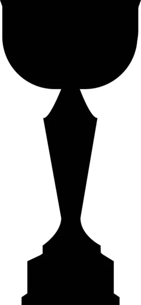 Simple Symbole Gagnant Silhouette Noire Tasse Icône Vectorielle Coupe Trophée — Image vectorielle