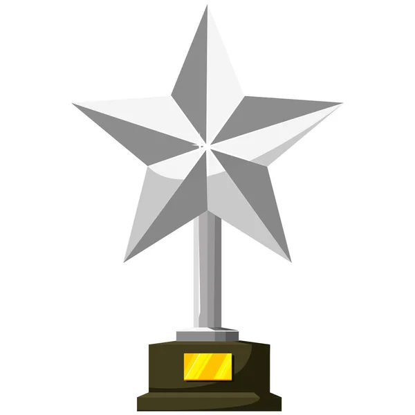 Troféu Desportivo Prémio Prata Taça Dos Campeões Silver Star Triunfo —  Vetores de Stock
