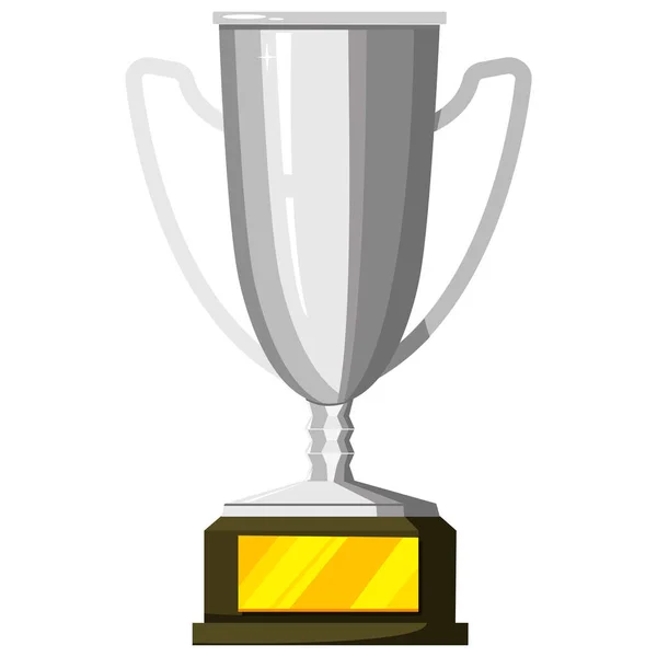 Copa Ganadora Plata Sobre Fondo Blanco Premio Ganador Trofeo Premio — Archivo Imágenes Vectoriales