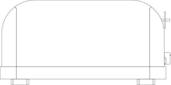 キッチン用の黒い白い電気トースター。技術的 — ストックベクタ