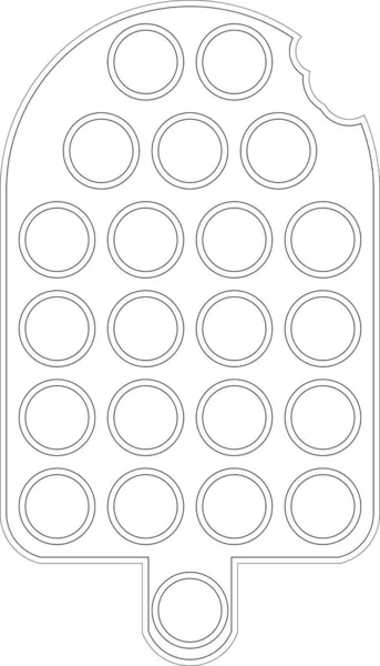 스트레스 방지 고드름 아이스크림검은 색 흰색 장난감. 흔들어, 단순 한 크기 — 스톡 벡터