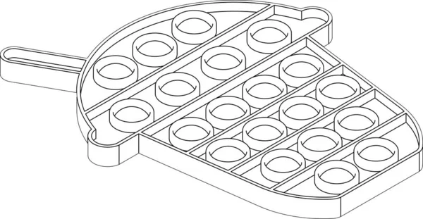 Pop it, Simple Dimple. Schwarz weißes Antistress Spielzeug 3D. — Stockvektor