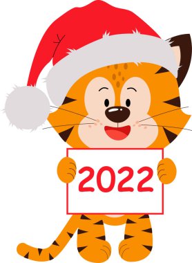 2022 yılının işareti olan bir kaplan yavrusu..