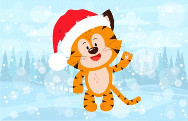 Kaplan 2022 yılının tebrik kartı şablonu..