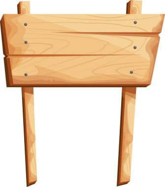 Kalıplı ahşap tabela ve yönü ok vektör çizgi film çizimi.