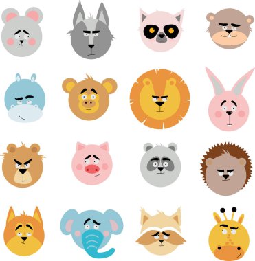 Hayvan kafalı bir kaç çizim. Hayvani duygular.