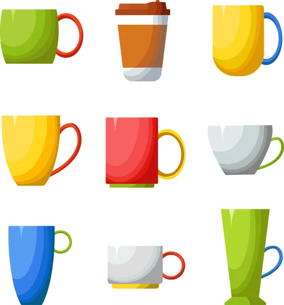 Keraaminen muki teetä, kahvia ja kuumia juomia varten. — vektorikuva