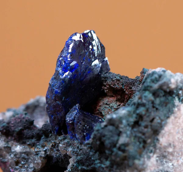 Azurite Minerale Campione Quarzo Pietra Gemma Geologia Roccia — Foto Stock