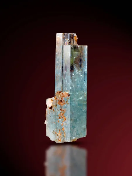 Aquamarine Mineral Prov Sten Geologi Pärla — Stockfoto