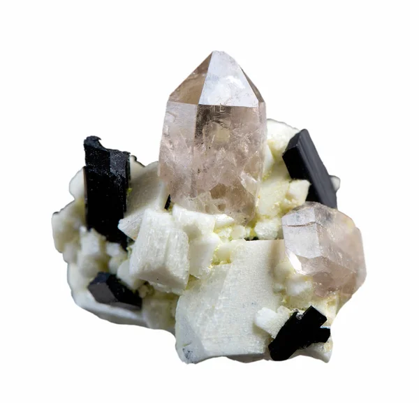 Ägerine Mineralien Stein Berggeologie Edelsteinkristall — Stockfoto
