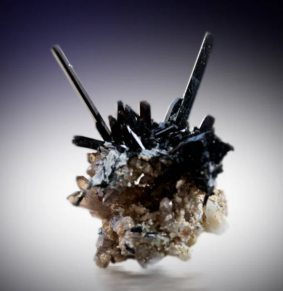 Batu Mineral Aegerine Spesimen Batu Permata Kristal Geologi — Stok Foto