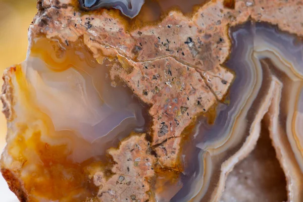 Агатний Мінеральний Зразок Кам Яної Гірської Геології Дорогоцінний Кристал — стокове фото