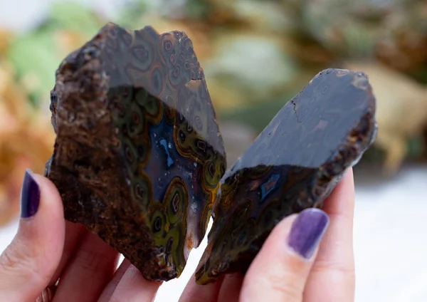 Agate Okaz Mineralny Kamień Skała Geologia Kryształ — Zdjęcie stockowe