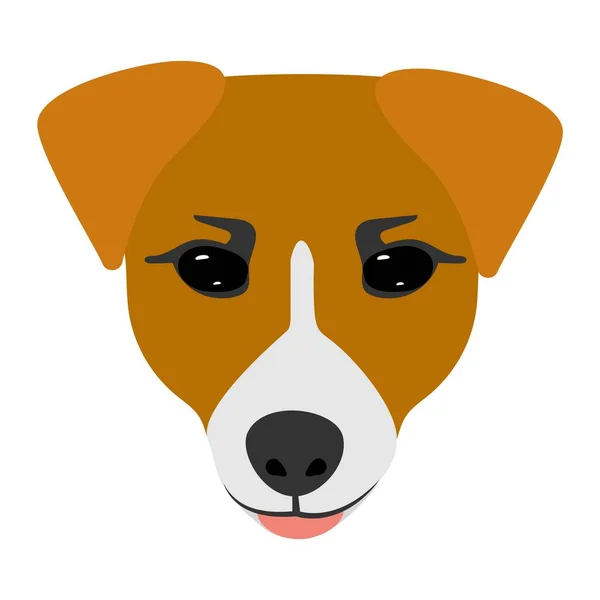 Icone testa di cane Jack Russell Terrier. Illustrazione piatta vettoriale. — Vettoriale Stock