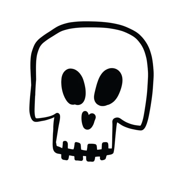 stock vector Skull simple illustration, doodle vector illustration. Drawn by hand. Isolated on white background. Happy Halloween