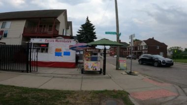Detroit, Michigan, Wayne County, ABD 'de küçük bir taco büfesi.. 