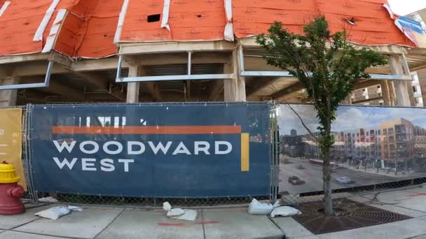 Woodward West Condos Centrum Detroit Woodward Avenue — Wideo stockowe