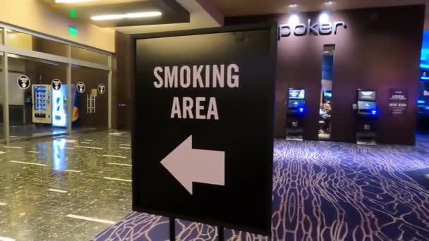 Знак Зоны Курения Mgm Grand Casino Hotel Детройте Мичиган — стоковое видео