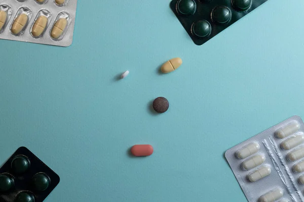 Sacco Farmaci Colorati Pillole — Foto Stock