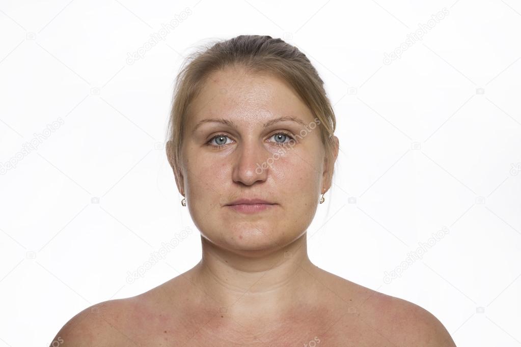 Young fashion model woman without makeup 
