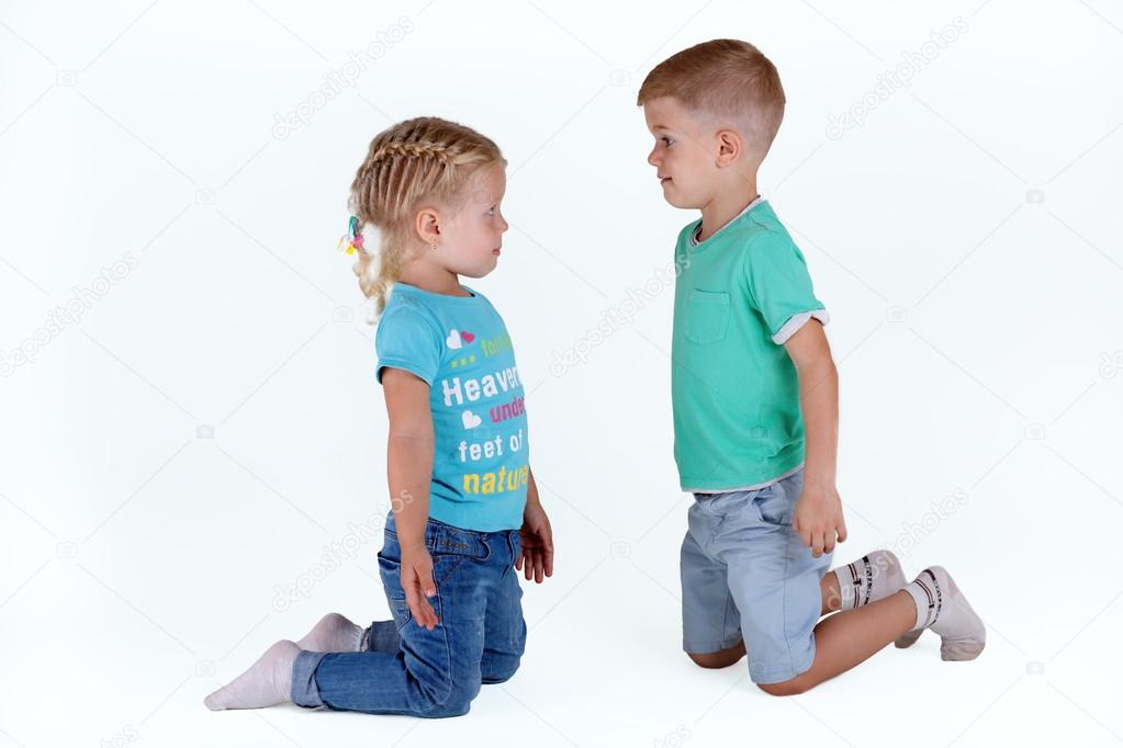 boy and girl looking on each other