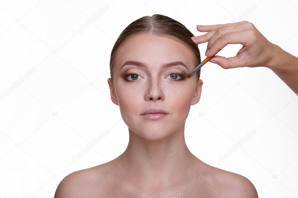 Process of make up for beautiful woman