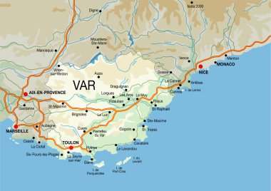 Var map and the Riviera clipart
