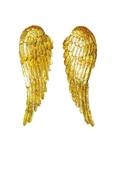 Golden Angel Wings Isolated White Background Royalty Free Stock Images