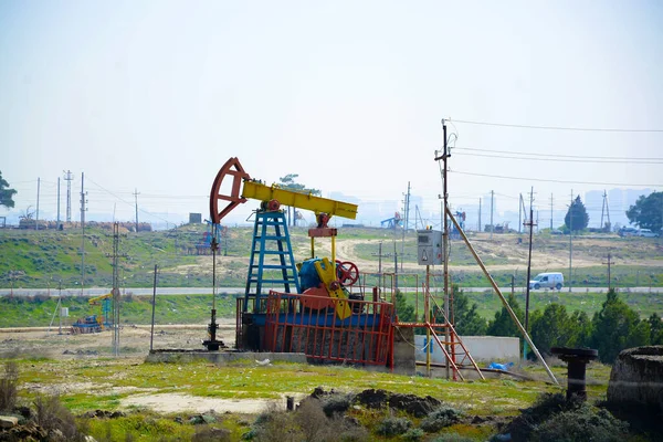 Bomba Perfuração Rig Mining Petróleo Gás Preço Petróleo Está Aumentar — Fotografia de Stock