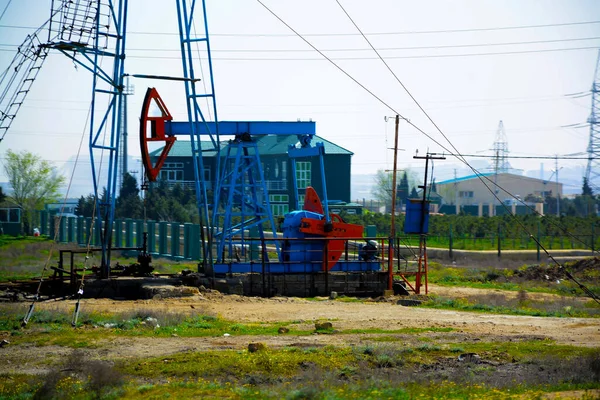 pump drilling rig.Mining of oil and gas. The oil price is increasing. Drilling rigs for the extraction of fossil fuels and oil production. The war on oil prices. The global coronavirus crisis COVID 19