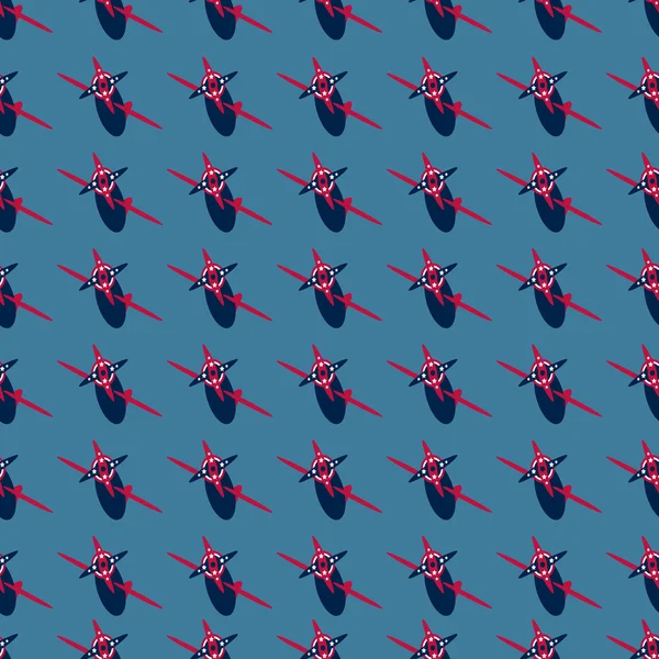 Cartoon airplane seamless background. — 图库矢量图片