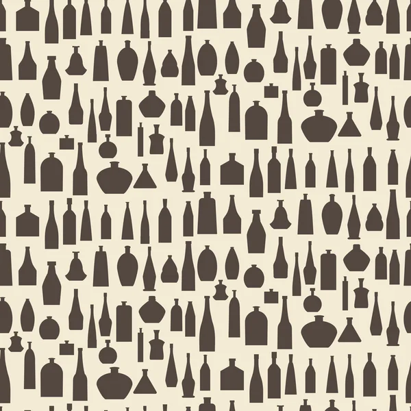 Different bottle types icon silhouette set seamless texture.   Editable vector illustration. Perfect as design template. 免版税图库插图