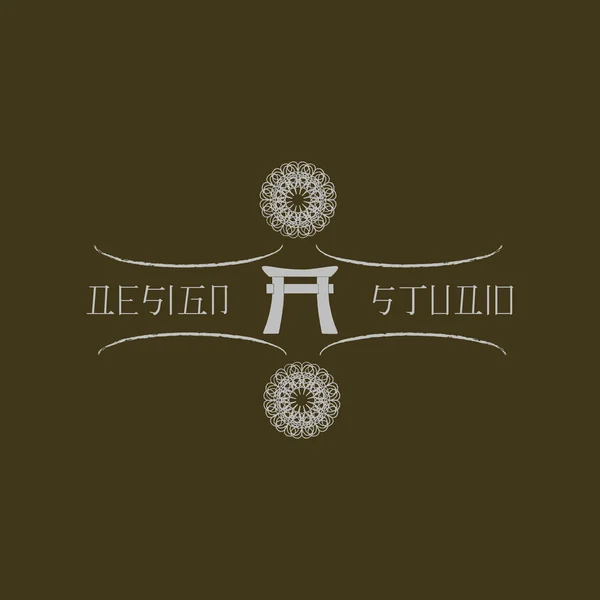 Logo šablona v orientálním stylu. Etnické náboženské Návrh logotypu pro podnikání. Japonské, čínské a jiné východní ornament. Royalty Free Stock Vektory