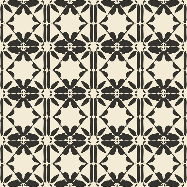 Modello geometrico ornamento senza cuciture. Modello di design monocromatico sfondo senza soluzione di continuità. Motivo rotondo, poligonale e grunge trama infinita . — Vettoriale Stock