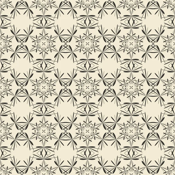 Modello geometrico ornamento senza cuciture. Modello di design monocromatico sfondo senza soluzione di continuità. Motivo rotondo, poligonale e grunge trama infinita . — Vettoriale Stock