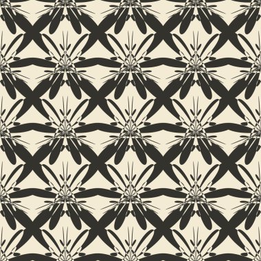 Geometrik süsleme dikişsiz desen. Tek renkli tasarım şablonu sorunsuz arka plan. Yuvarlak, çokgen ve grunge motifsonsuz doku. 