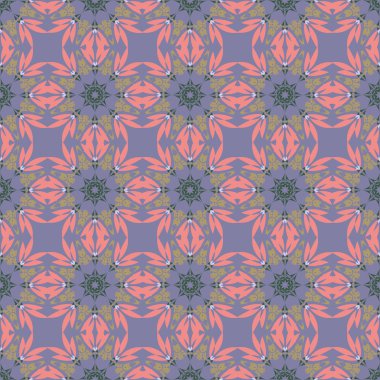 Geometric ornament seamless pattern.  Textile design template seamless background. Round, polygonal and grunge motif endless texture. Editable  vector illustration.