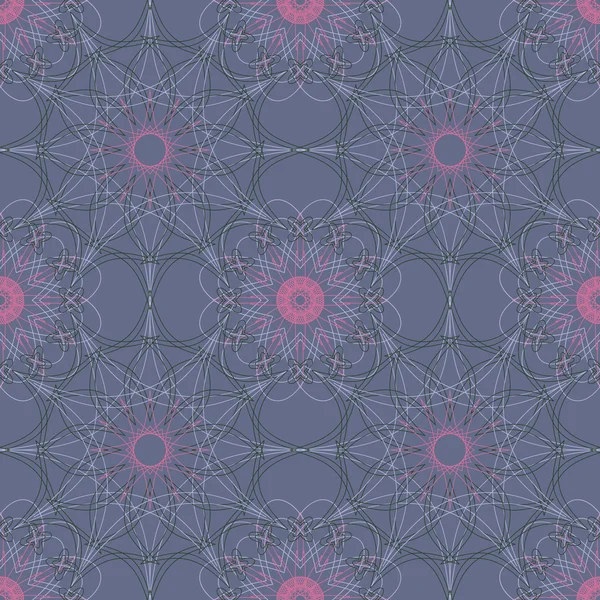 Mandala round geometric ornament seamless pattern. Circular oriental design template endless background. Ethnic tribal symbol  texture. — Stock Vector