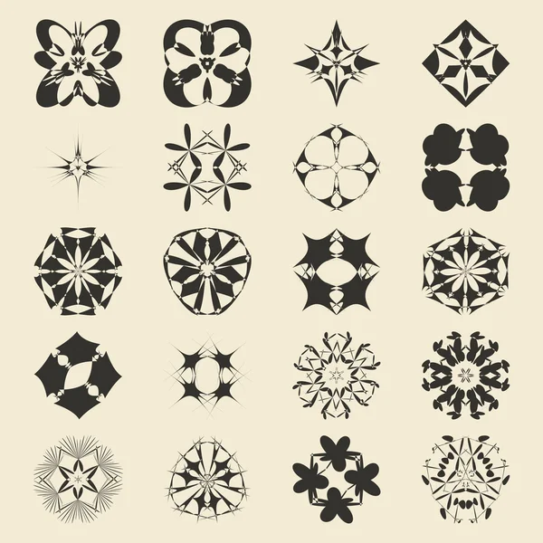 Vector ornamental symbols collection. Logo template set. — Stock vektor