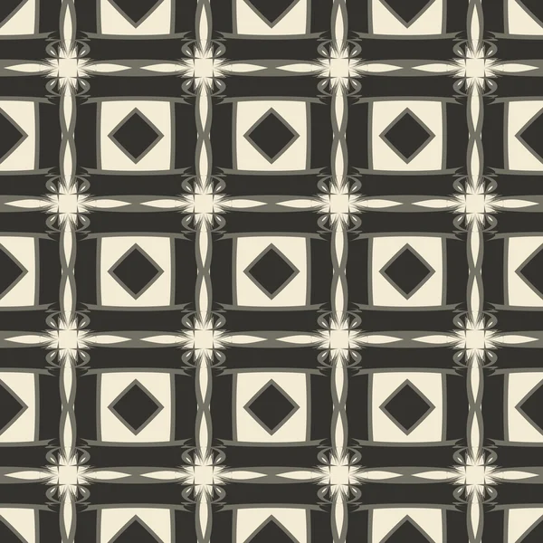 Geometric ornament seamless pattern.  Textile design template seamless background. Round, polygonal and grunge motif endless texture. Monochrome  vector illustration. — Stock Vector