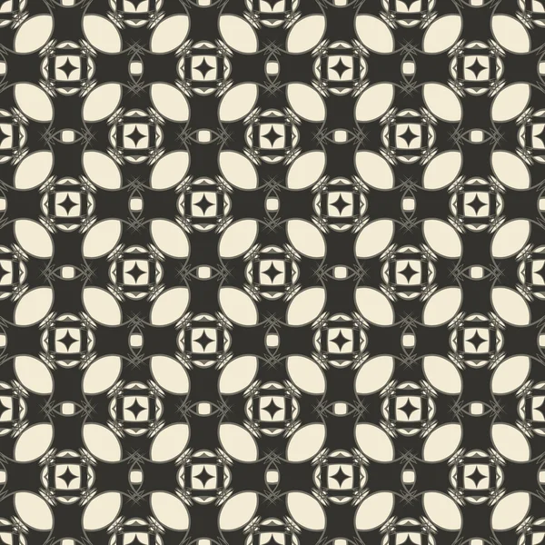 Ornament geometryczny wzór. Włókienniczych projektowania szablonu bezszwowe tło. Rundzie, wielokątne i grunge motyw bezkresne tekstur. Ilustracja wektorowa monochromatyczne. — Wektor stockowy