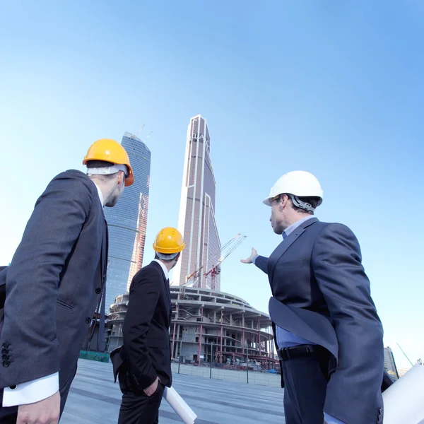 Arquitetos com planta — Fotografia de Stock